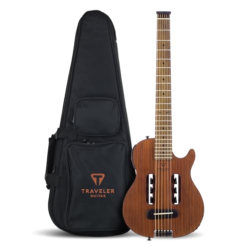 Traveler Guitar Escape Mark III Mahogany Acoustic Guitar | Small Acoustic Travel Guitar with Built-in Headphone Amp | Full 25.5