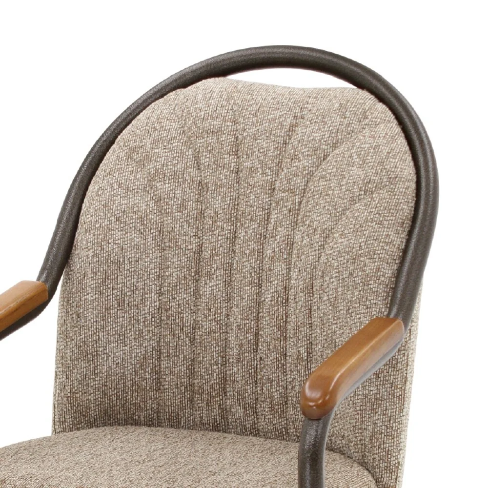 Chromcraft Douglas Caster Dining Chairs in Chestnut, Gray Finish (Set of 2) Chestnut Chestnut Finish