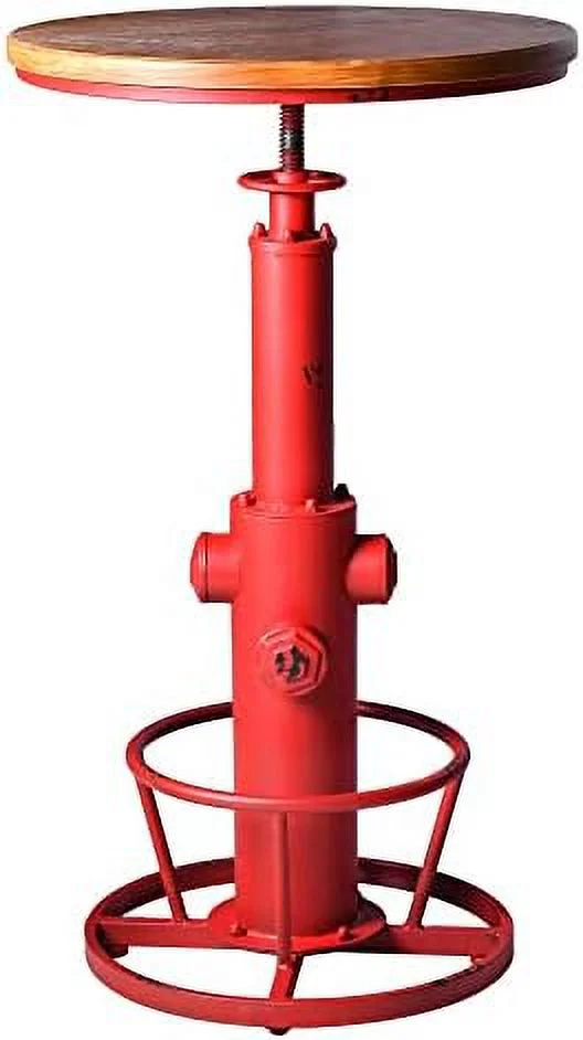 HBBOOMLIFE Industrial  Table 38.58-48.43" Adjustable Pub Table Kitchen Dining Coffee Bistro Table Antique Green