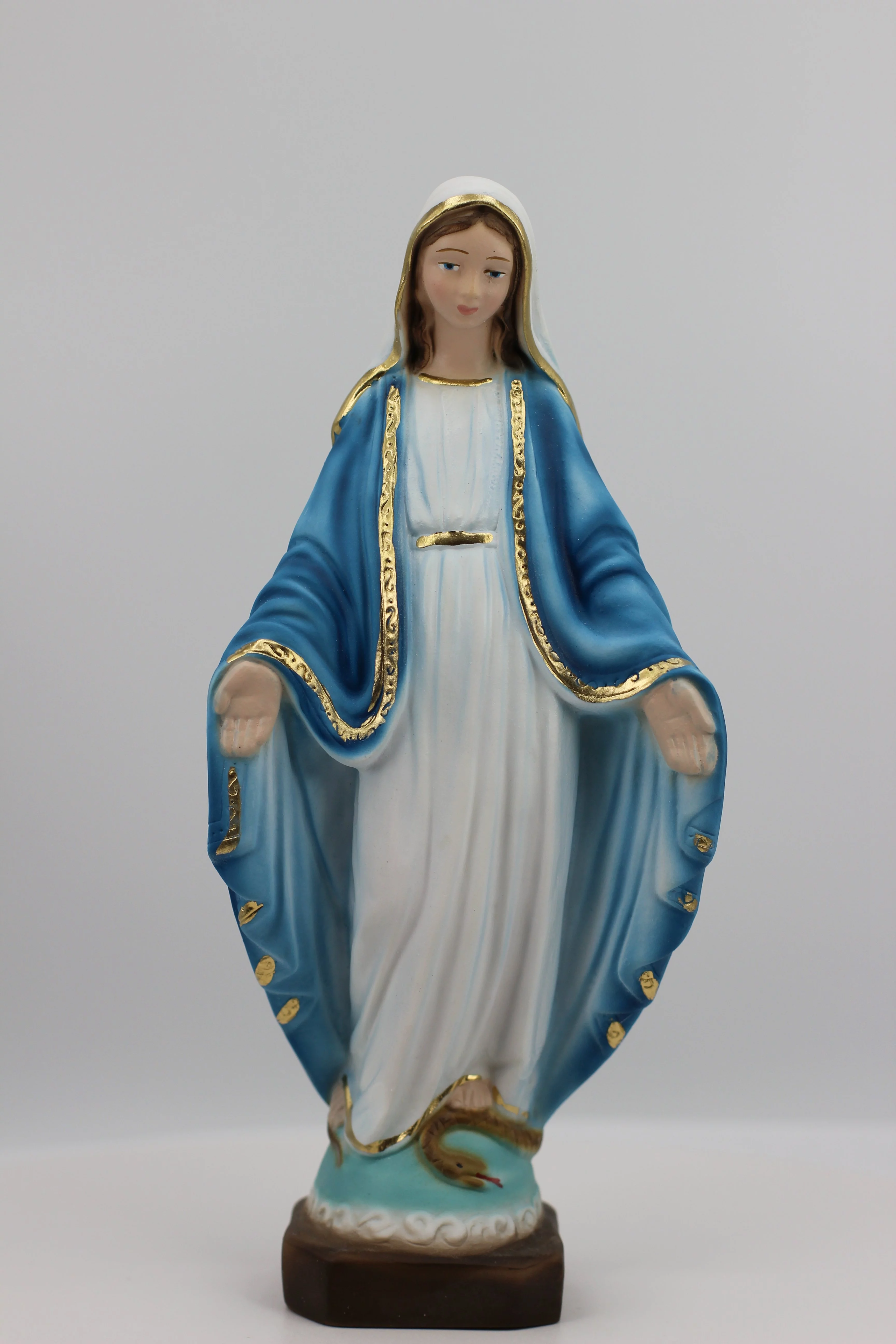The Faith GIft Shop Our Lady of Grace-Miraculous Mary Garden Resin Stone Statue- 9 Inch Gift of Faith for Friends and Family