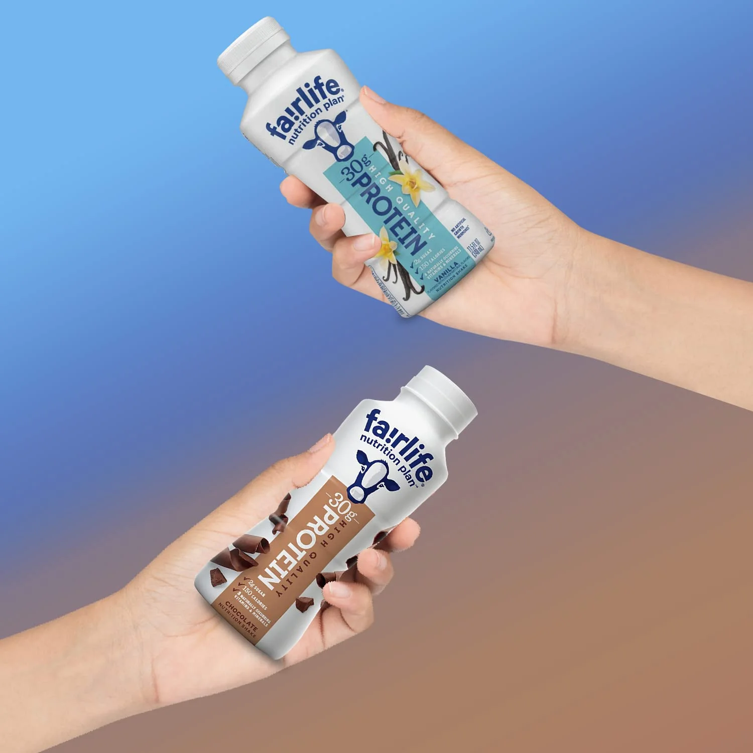 Fairlife High Protein Shake Bottles 12 pk - Vanilla & Chocolate- 2g Sugar, 150 Calories, 8 Naturally Occurring Vitamins & Minerals - Perfect for Fitness Enthusiasts and Weight Watchers