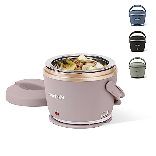 Crock-Pot Portable Electric Lunch Box, 20-Ounce Food Warmer, Moonshine Green | Ideal for Travel, On-the-Go | Keeps Food Spill-Free, Warm & Tasty | Dishwasher-Safe