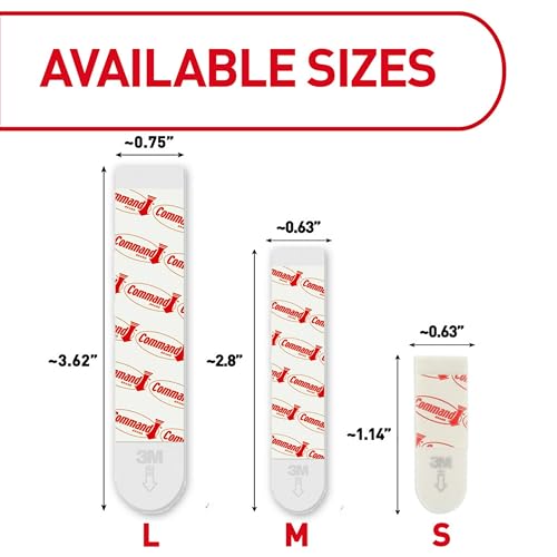 Command Large Refill Adhesive Strips, Damage Free Hanging Wall Adhesive Strips for Large Indoor Wall Hooks, No Tools Removable Adhesive Strips for Living Spaces, 20 White Command Strips