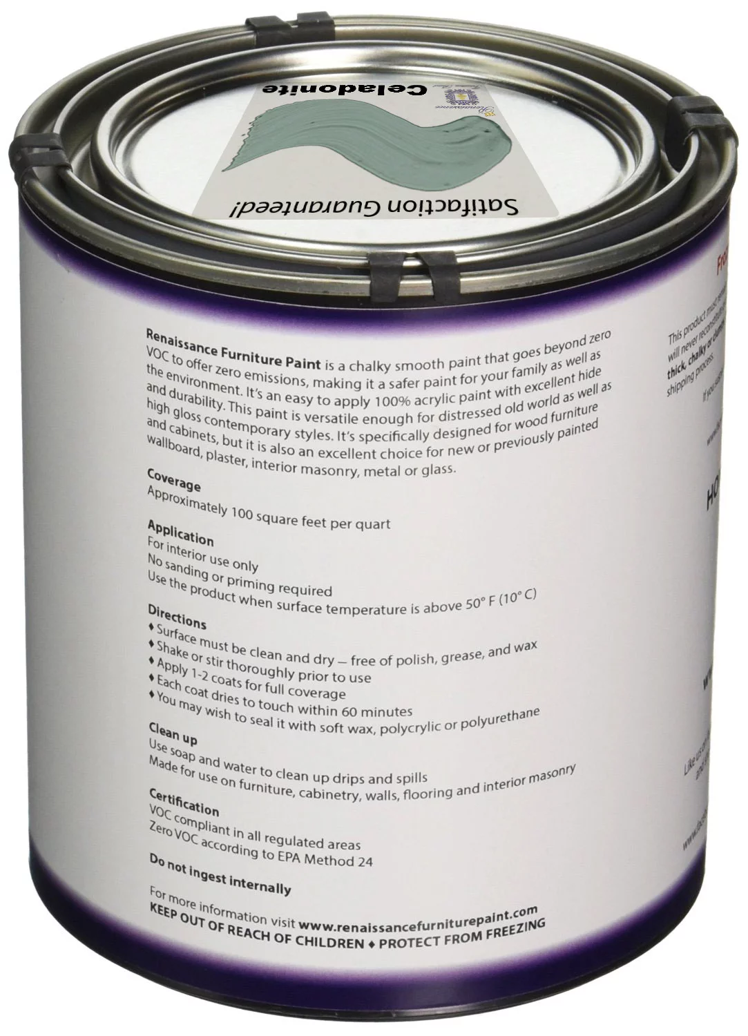 Renaissance Chalk Finish Paint - Celadonite Pint (16oz) - Chalk Furniture & Cabinet Paint - Non Toxic, Eco-Friendly, Superior Coverage