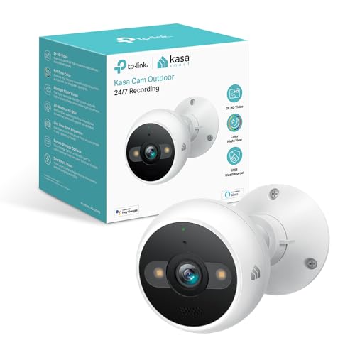 Kasa Smart 2K QHD Security Camera Outdoor Wired, IP65, Starlight Sensor & 98Ft Night Vision, Motion/Person Detection, 2 Way Audio w/Siren, Cloud/SD Card Storage, Alexa &Google Home Compatible(KC420WS)