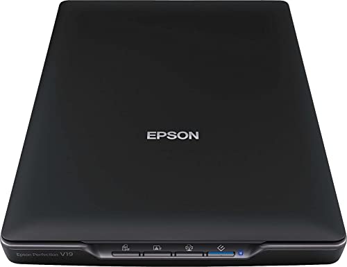 Epson Perfection V19 II Color Photo and Document Flatbed Scanner with 4800 dpi Optical Resolution, USB Power and High-Rise, Removable Lid