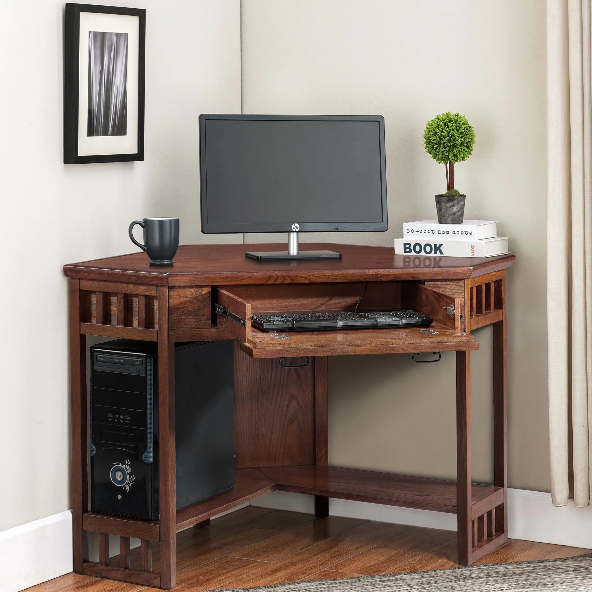 Leick Home Mission Corner Writing Desk Oak