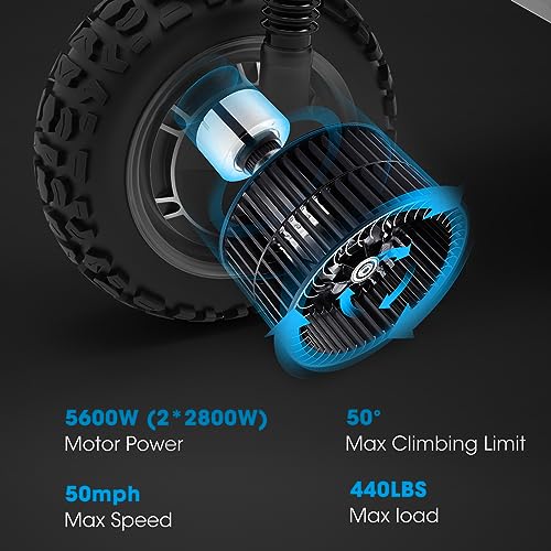 Electric Scooter Adults,60V 38.4Ah & Top Speed 50 MPH Dual Motor Fast Electric Scooter for Adult, 11