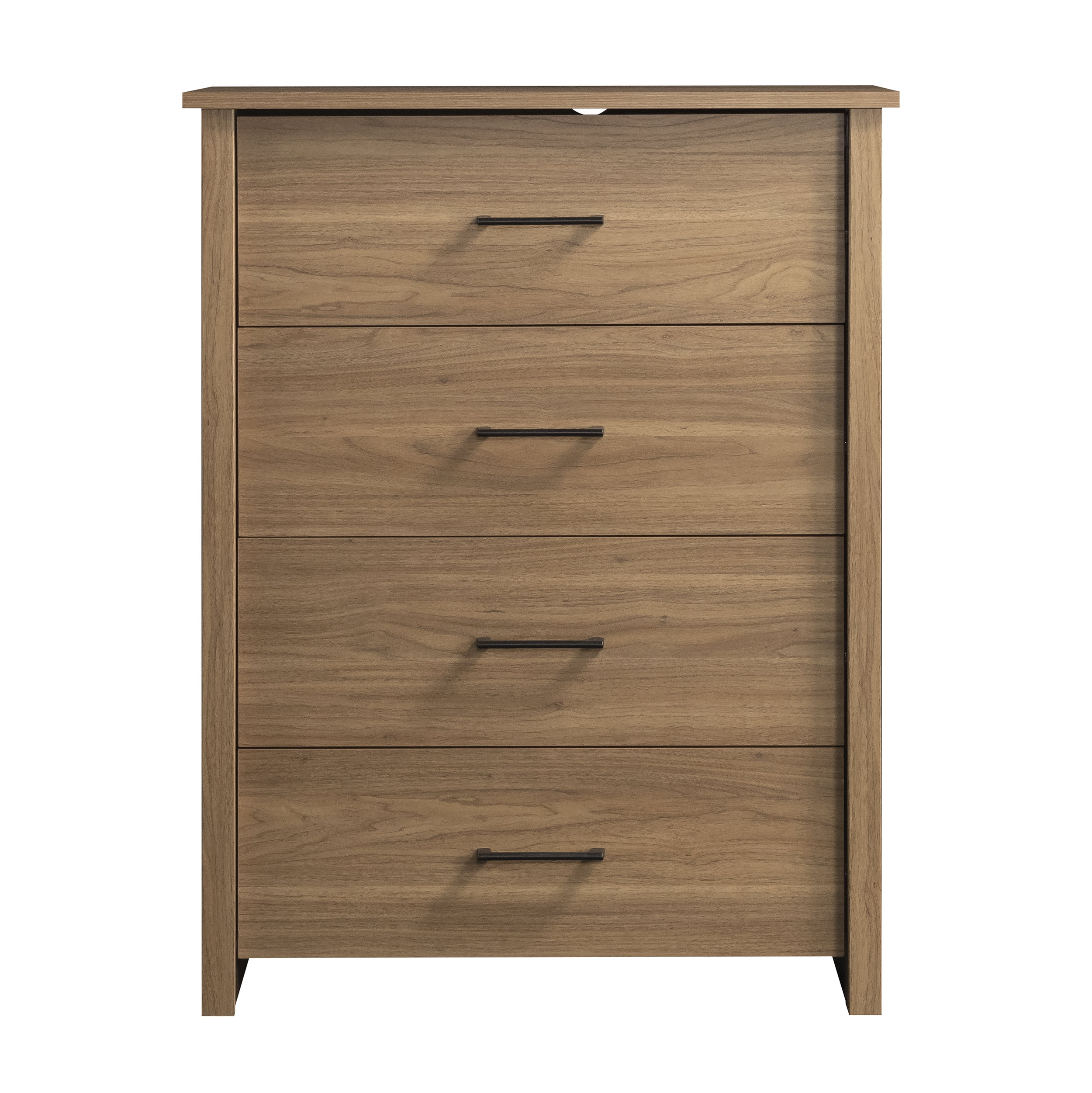 Mainstays Hillside 4-Drawer Dresser, Walnut Finish