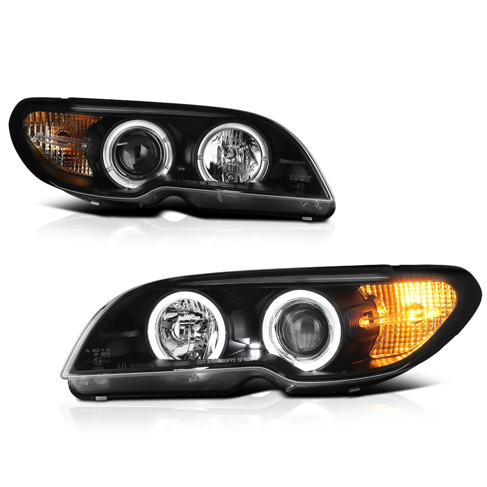 VIPMOTOZ For 2003-2006 BMW E46 Coupe 325CI 330CI LED Halo Headlights Headlamps, Driver and Passenger Side