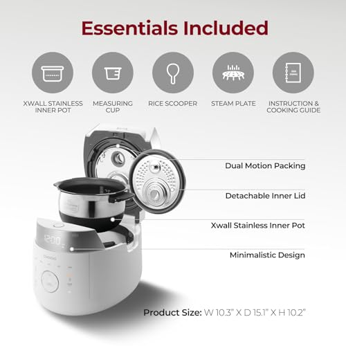 CUCKOO IH Twin Pressure Rice Cooker 23 Menu Options: White, GABA, Scorched, Porridge, & More,