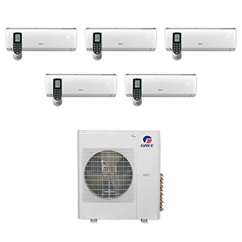 Gree 42,000 BTU Multi21+ Penta-Zone Wall Mount Mini Split System 208-230V A/C & Heater