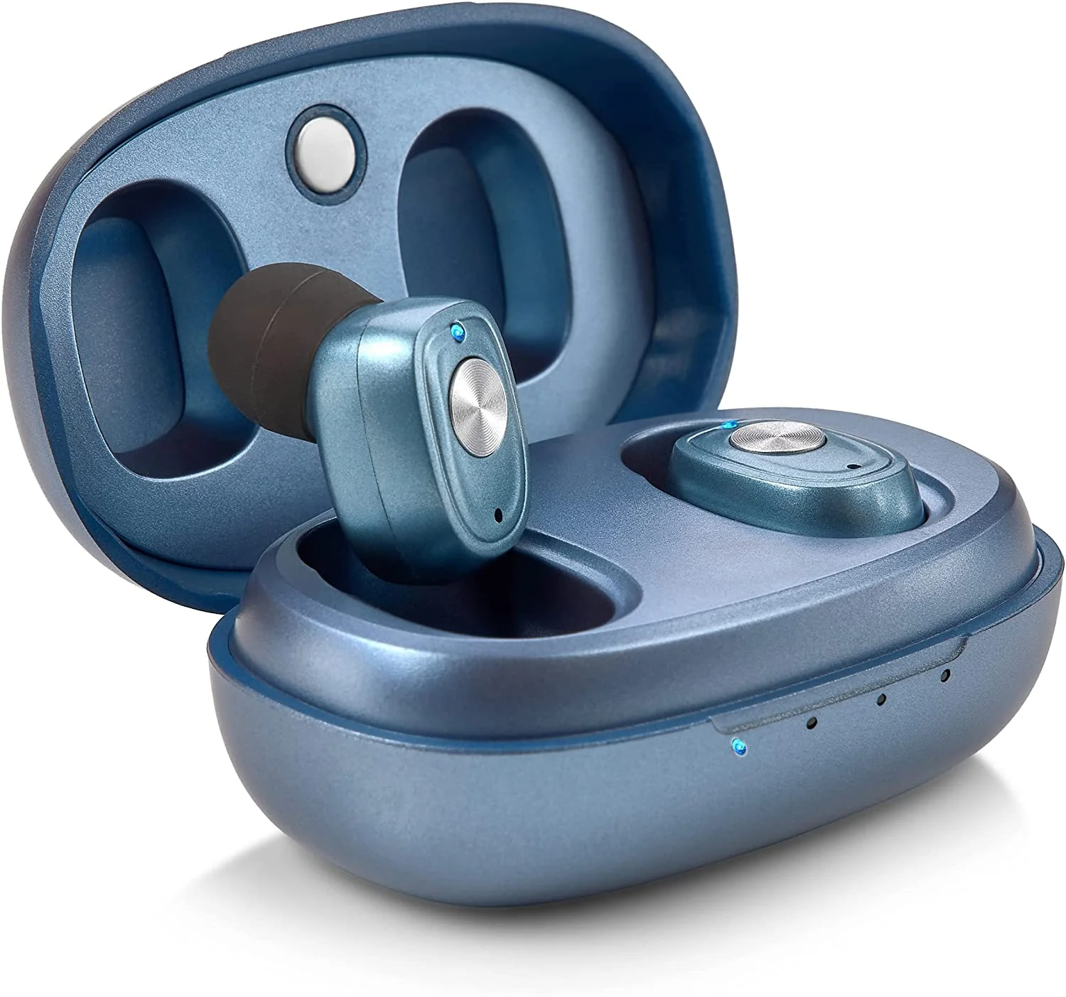 MEDca Rechargeable Hearing Amplifier Pair W/ Noise Cancelling, for Seniors & Adults - Blue