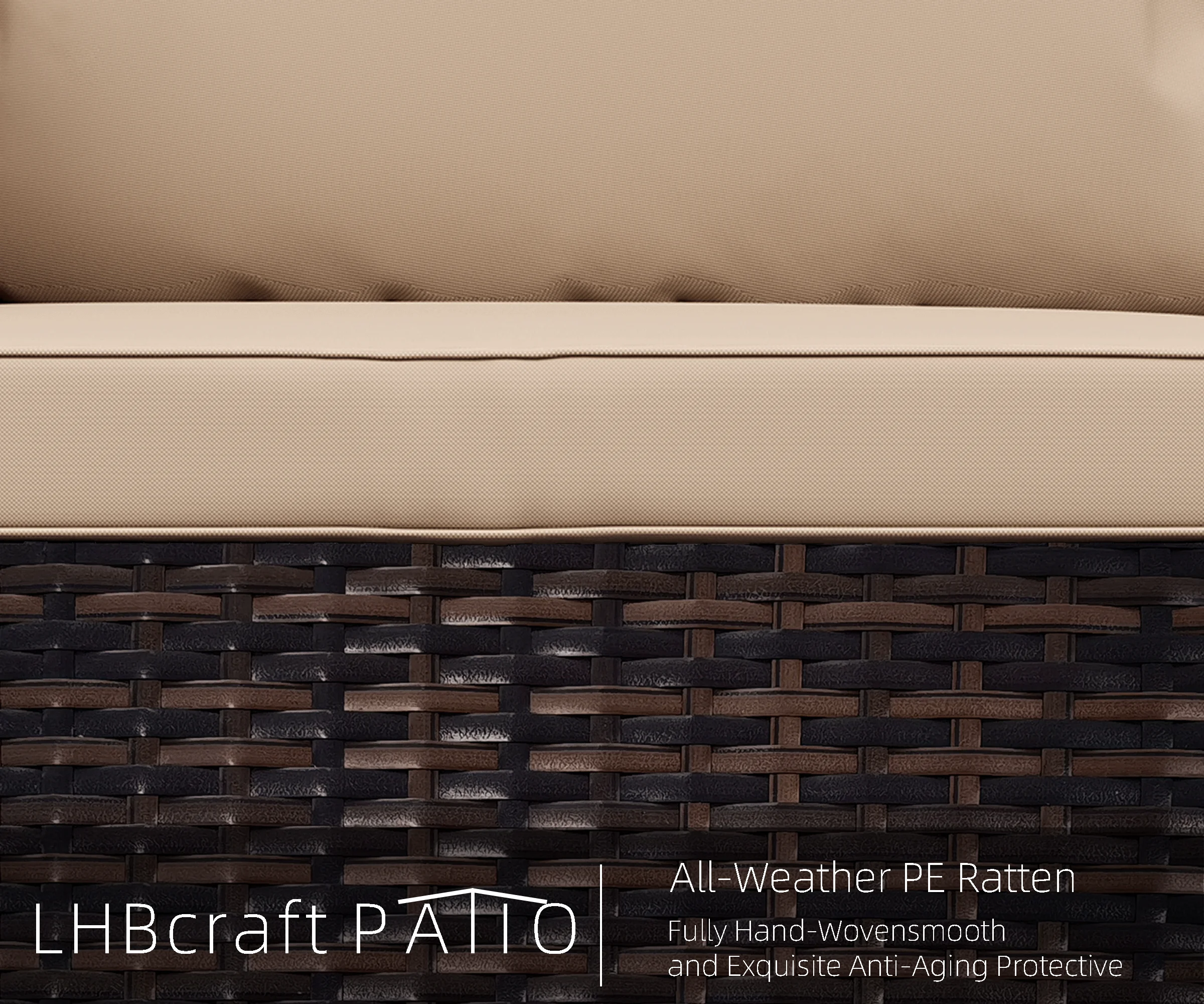 7 Piece Patio Furniture Set, Outdoor Furniture Patio Sectional Sofa, All Weather PE Rattan Outdoor Sectional with Cushion and Coffee Table.