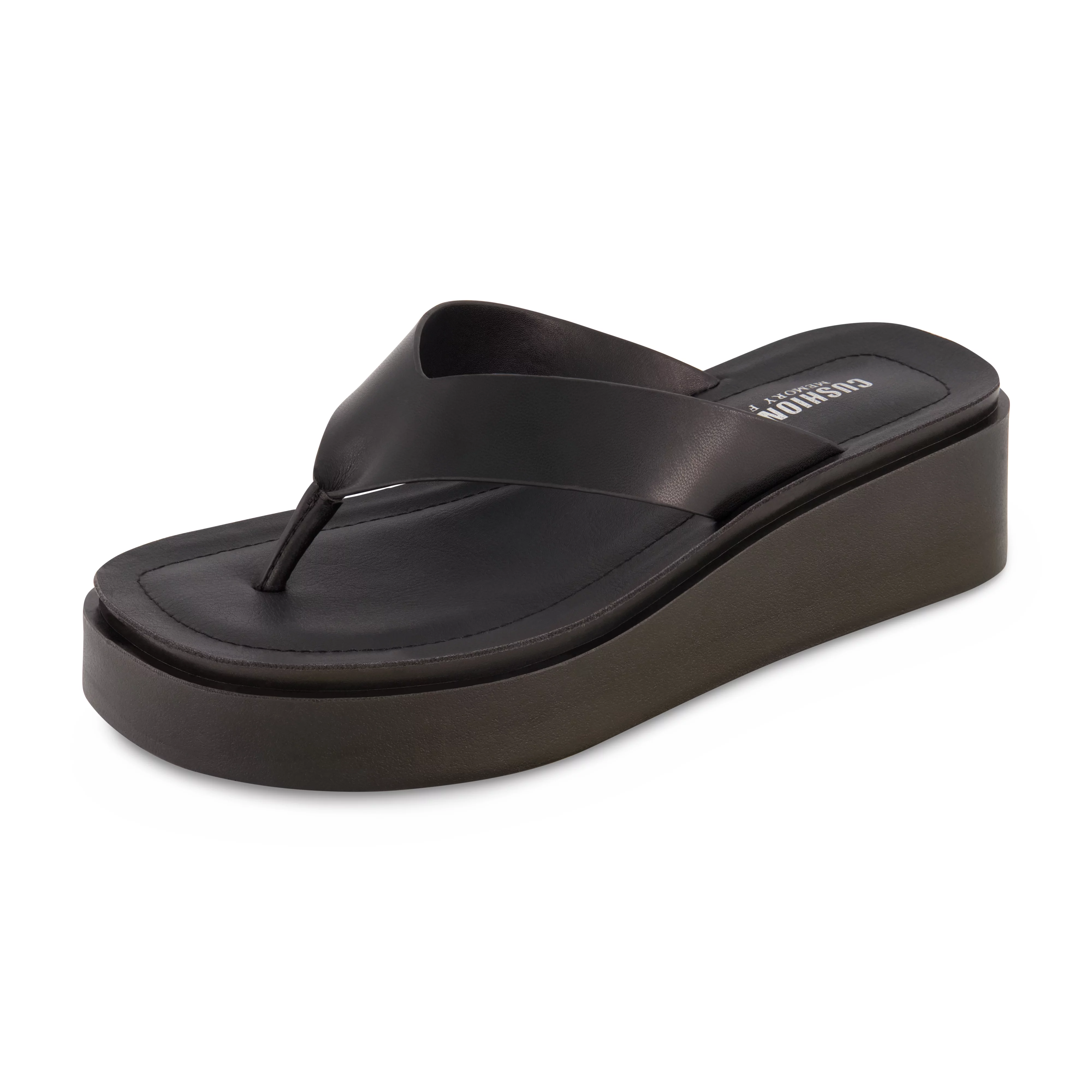 CUSHIONAIRE Women's Pippin thong platform sandal with +Memory Foam