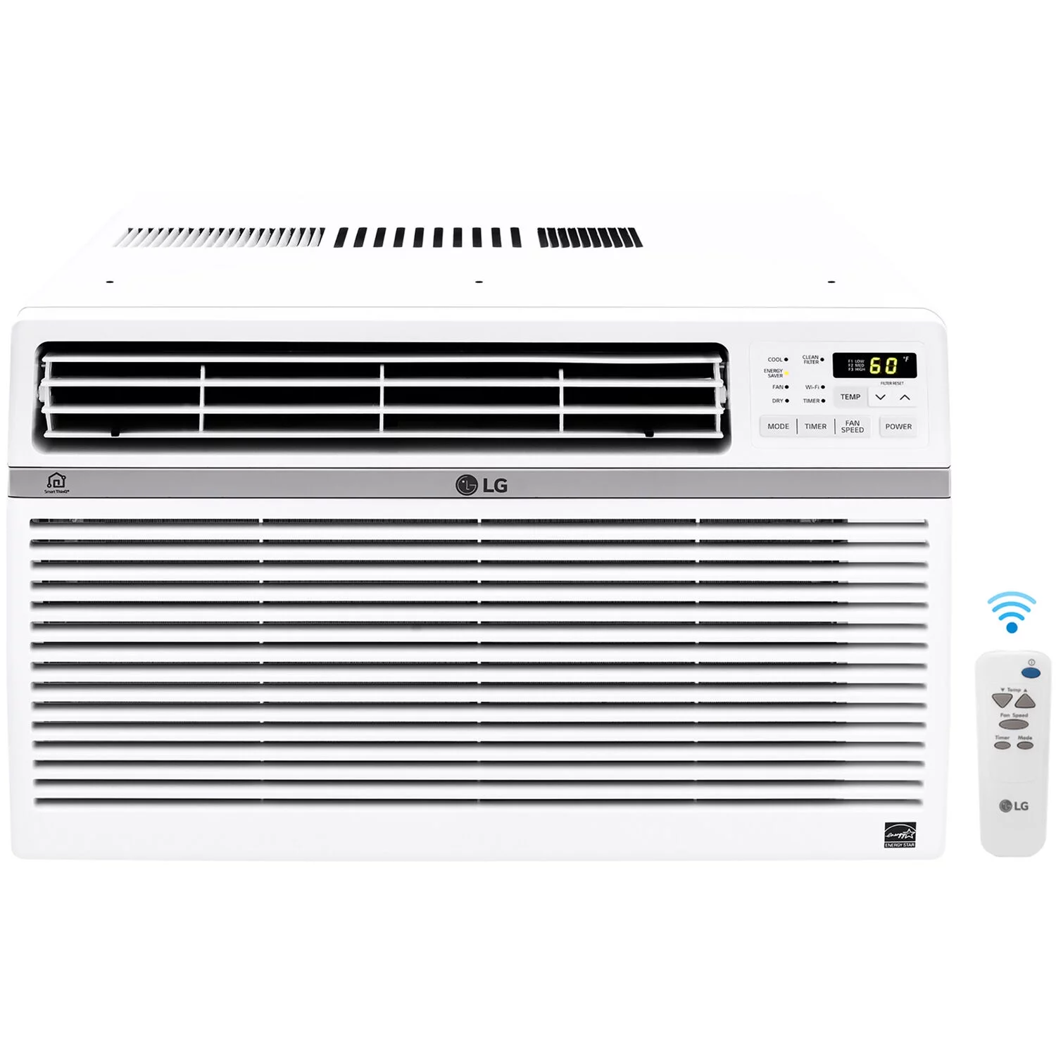 LG 12,000 BTU Smart Window Air Conditioner, Cools up to 550 Sq. Ft., Smartphone and Voice Control works with LG ThinQ, Amazon Alexa and Hey Google, 3 Cool & Fan Speeds, 115V