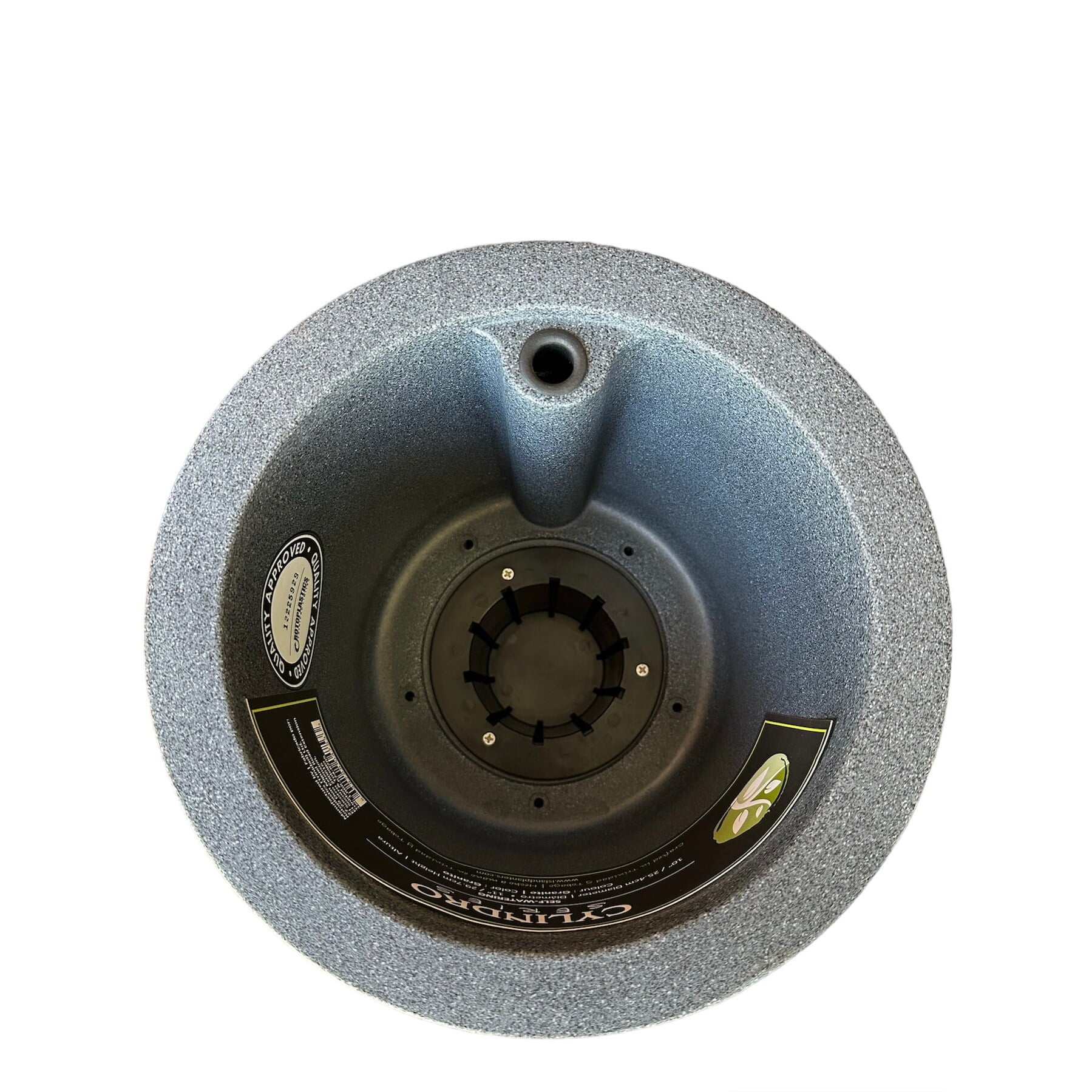 Island Planters 11 in H Cylindro Plastic Durable Modern Style Planter, Plant Pot, Flower Pots, Garden Pot Granite