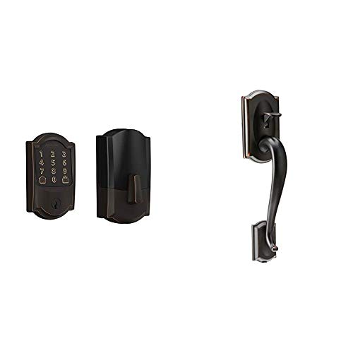 Schlage Encode Smart WiFi Deadbolt Lock for Front Door - Keyless Entry with App or Touchscreen - Works with Alexa, Hey Google, & Airbnb - Create Codes for Guests - Aged Bronze