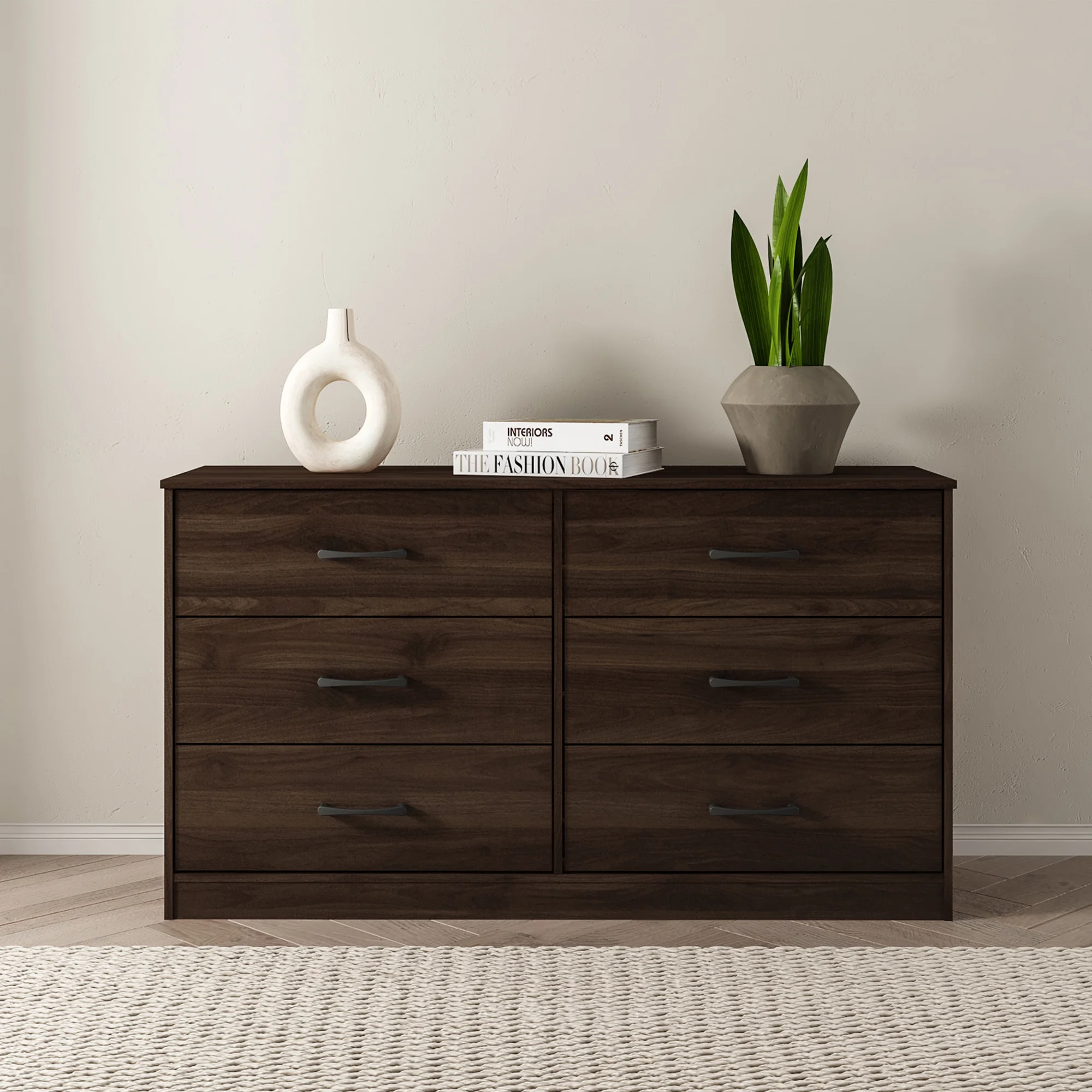 Mainstays Ardent 6 Drawer Dresser, Dark Walnut