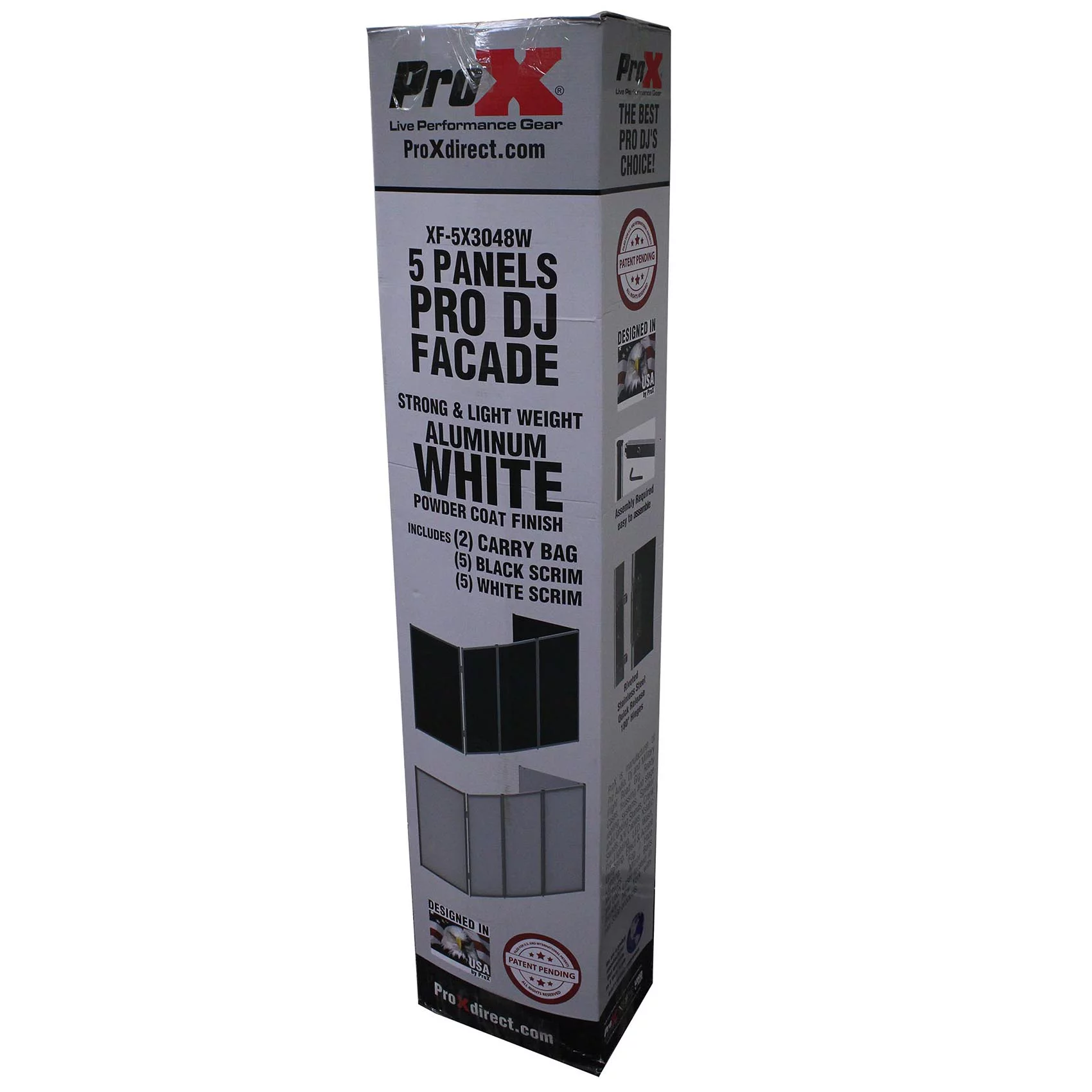 ProX XF-5X3048S 5 Panel Silver Frame DJ Facade W/Quick Release 180 Deg. Hinges