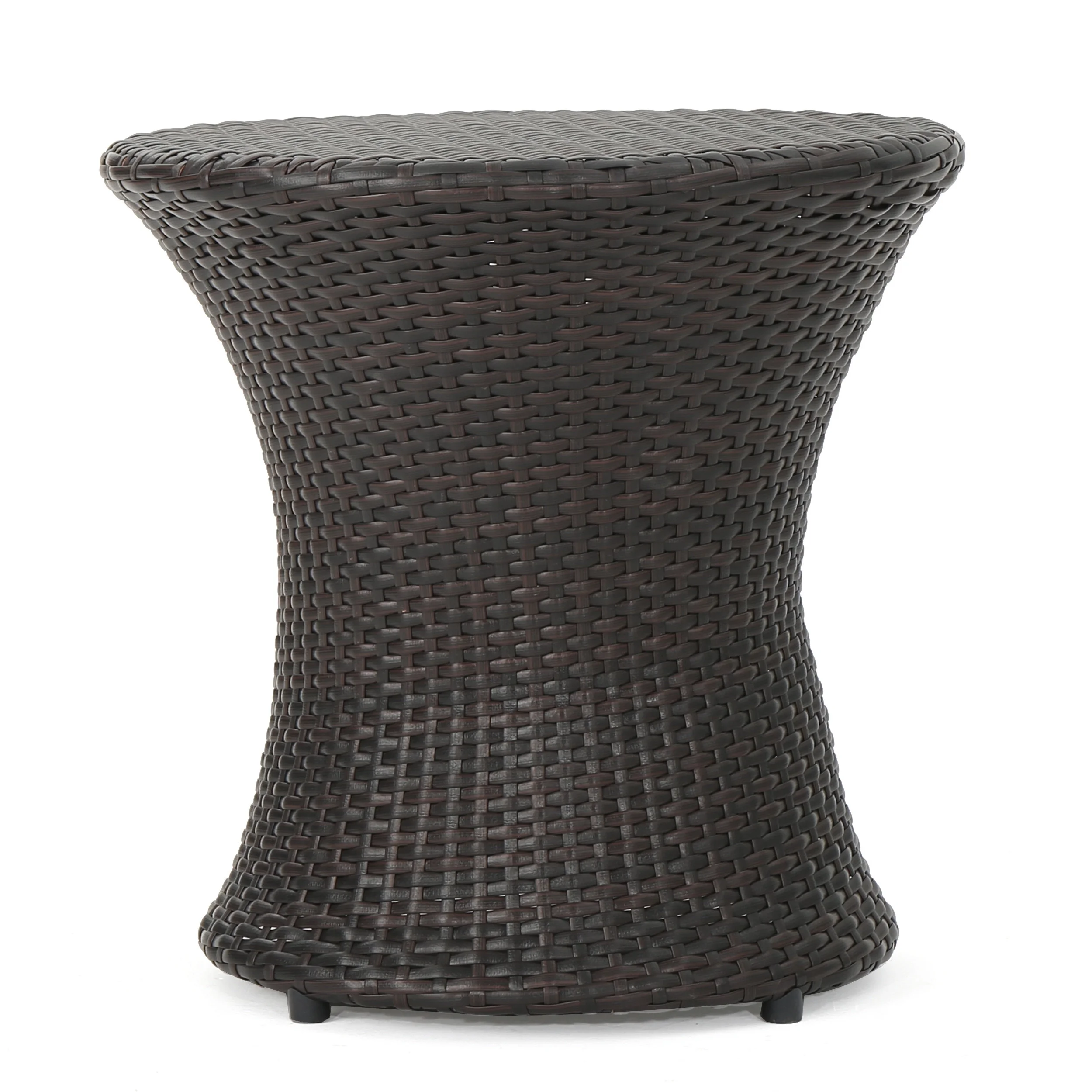 GDF Studio Skyline Outdoor Wicker Side Table, Multibrown