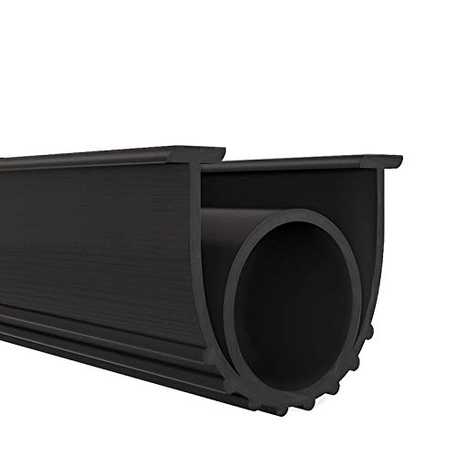 DGSL Garage Door Seals Bottom Rubber Weather Stripping Kit Seal Strip Replacement,Universal Weatherproof Threshold Buffering Sealing Rubber 5/16 Inch T Ends, 3 3/4 Inch Width (16 Ft, Black)