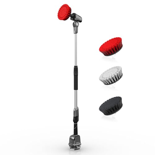 Hoover ONEPWR Telescoping Scrubber, Electric Spin Scrubber for Cleaning, Pivoting Brush Head, 4+ Feet of Reach, Water Resistant Power Cleaning Brush for Home and Outdoors