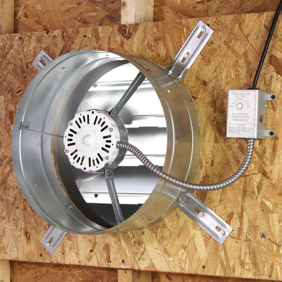 MaxxAir 1,300 CFM Gable Mount Exhaust Fan, Mill