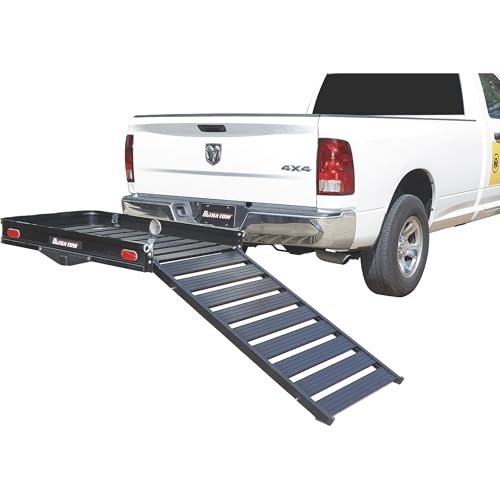 Ultra-Tow Aluminum Hitch Cargo Carrier with Ramp - 500-Lb. Capacity, Black, 60in. x 30in. x 4in.