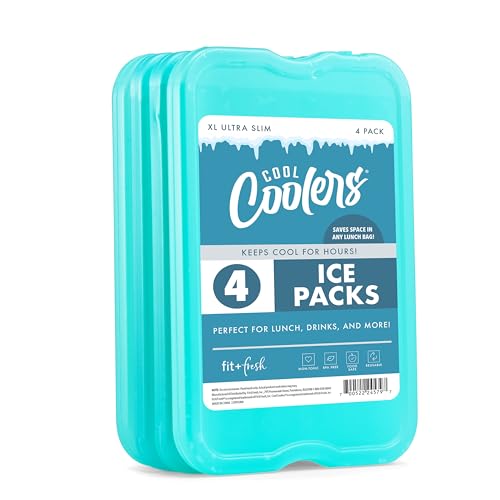 Cool Coolers by Fit + Fresh Slim Compact Reusable XL Ice Pack, Perfect for Lunch Boxes, Coolers, and Beach Bags