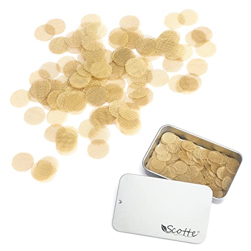 Scotte 200 pcs Brass Pipe Screens Metal Pipe Filter Screen with Storage Box