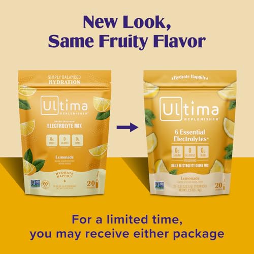 Ultima Replenisher Daily Electrolyte Drink Mix – Original Variety, 20 Stickpacks – Hydration Packets with 6 Electrolytes & Minerals – Keto Friendly, Vegan, Non- GMO & Sugar-Free Electrolyte Powder