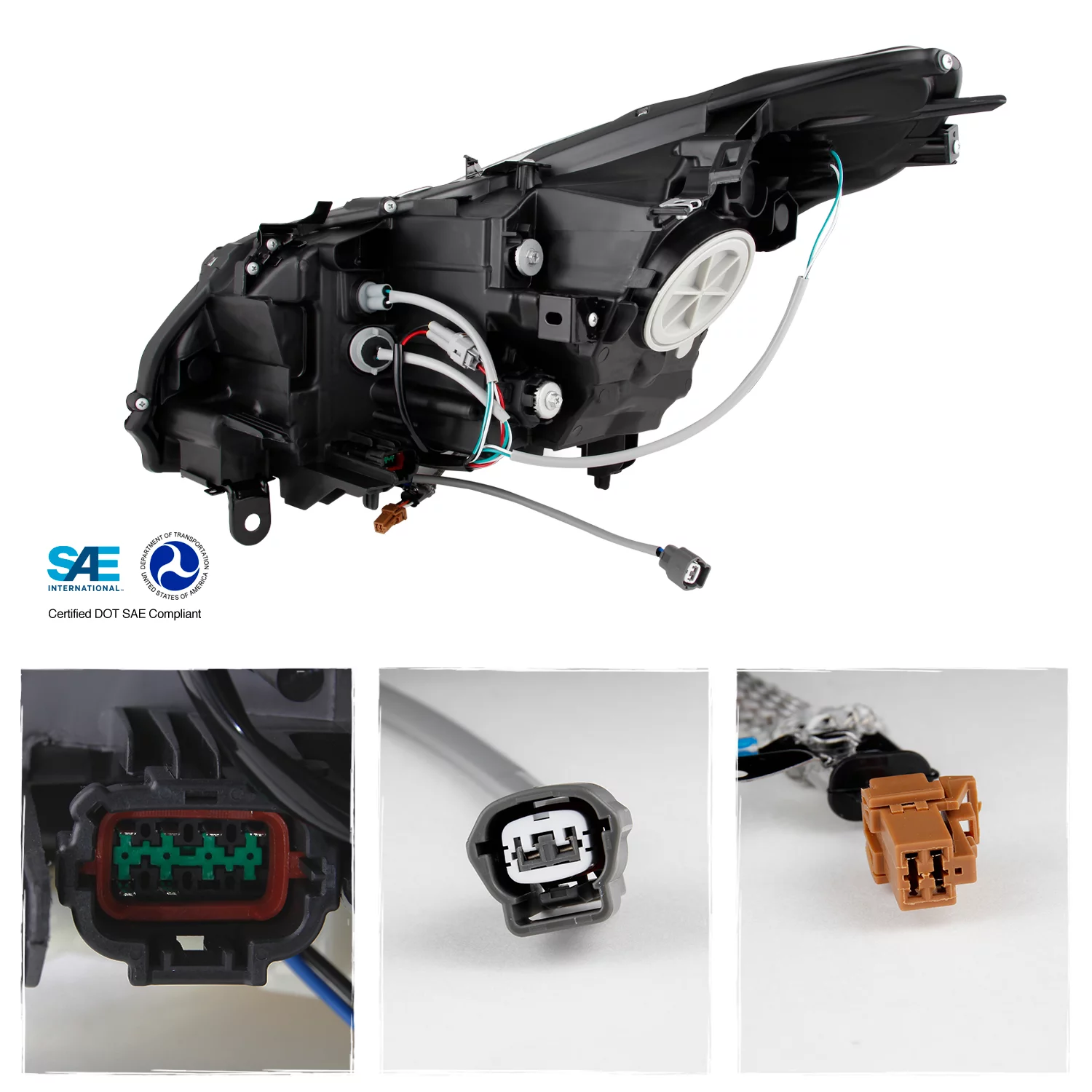 AKKON - Fit 2010-2015 Infin G37/G25/Q40 Sedan 4-Door [HID/Xenon Type] Projector Black Headlights Driver + Passenger