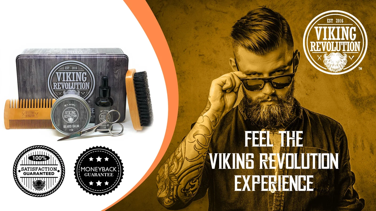 Viking Revolution - Beard Care Kit for Men - Ultimate Grooming Kit with Beard Balm, Beard Oil, Beard & Mustache Scissors