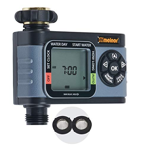 Melnor HydroLogic Digital Water Timer with 5 Stainless Steel Filter Washers Set