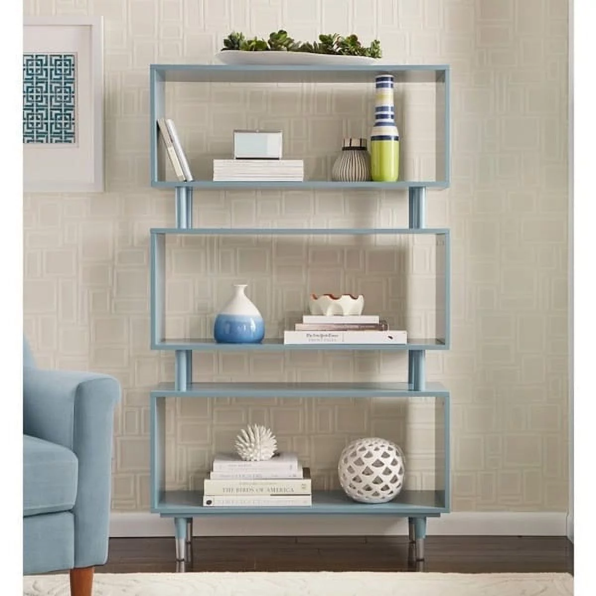 Simple Living  Margo Mid-Century Modern 3-tier Bookshelf - 59.5