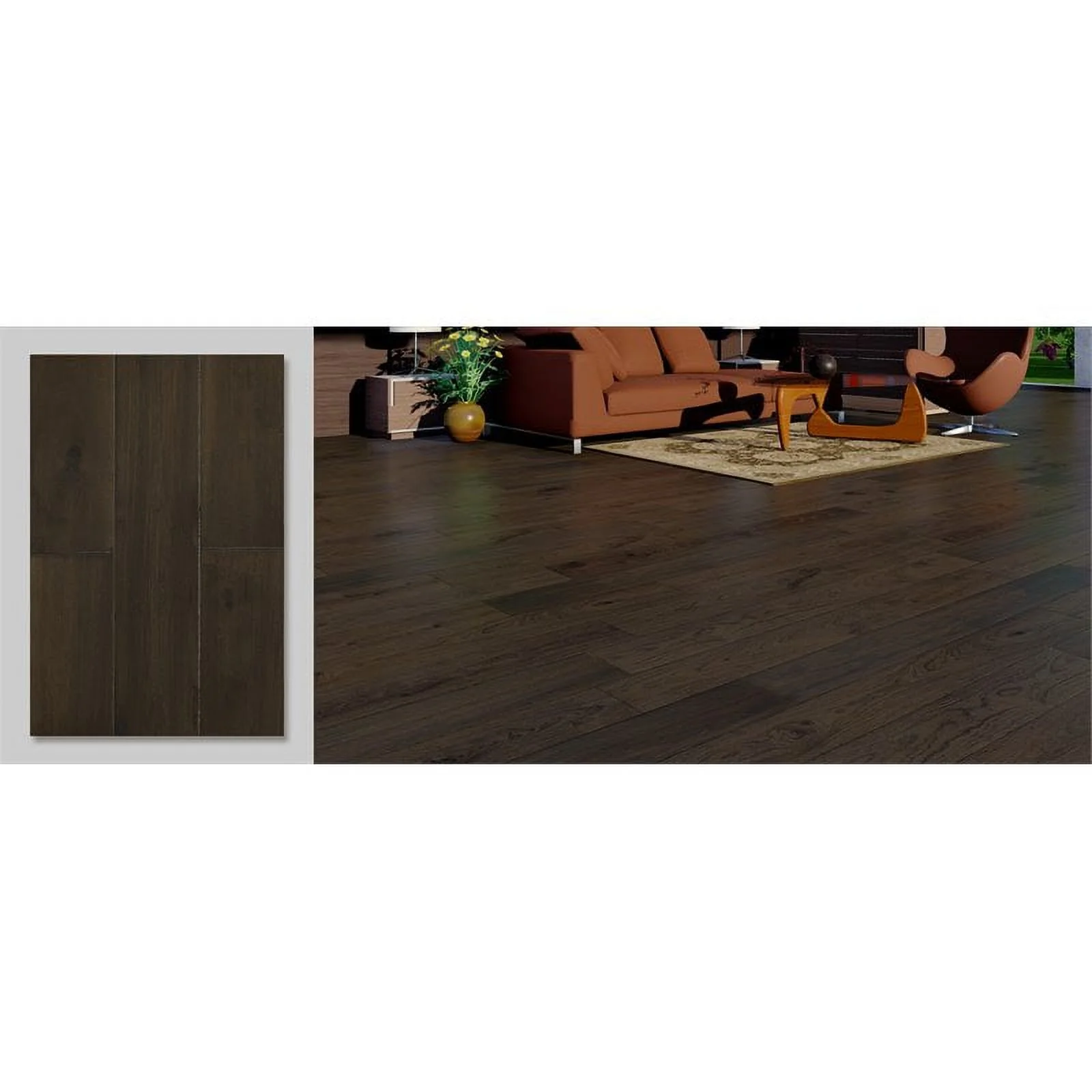 East West Furniture Sango Premier Wood Flooring With Shadow Grey SP-7HH05