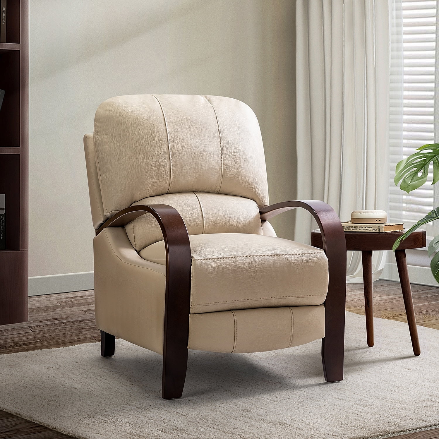 ART OF LIVING DESIGNS,INC Alexandra Genuine Leather Manual Recliner Grey