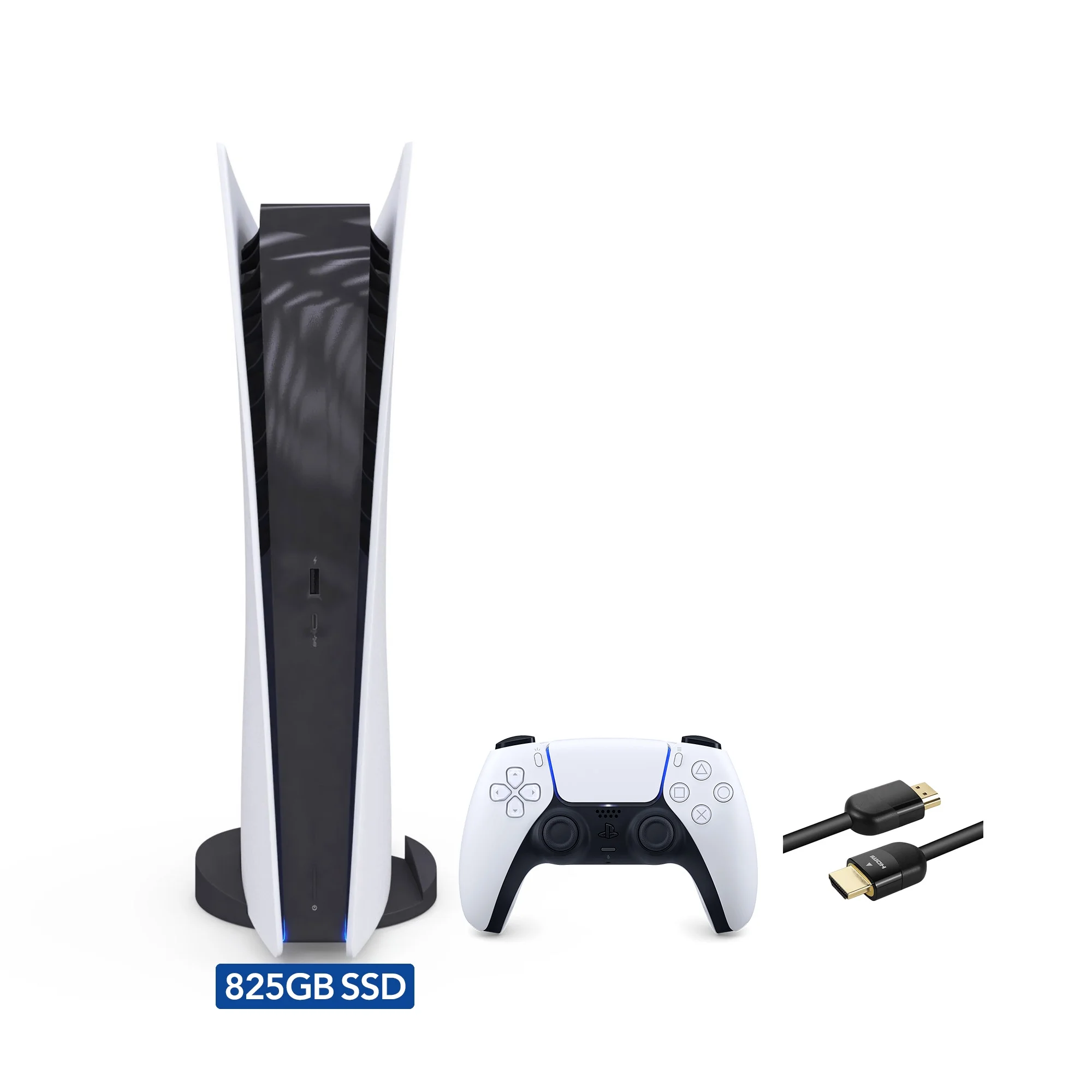 PlayStation 5 Digital Edition and Mytrix 8K HDMI Ultra High Speed Cable - White, PS5 825GB Gaming Console