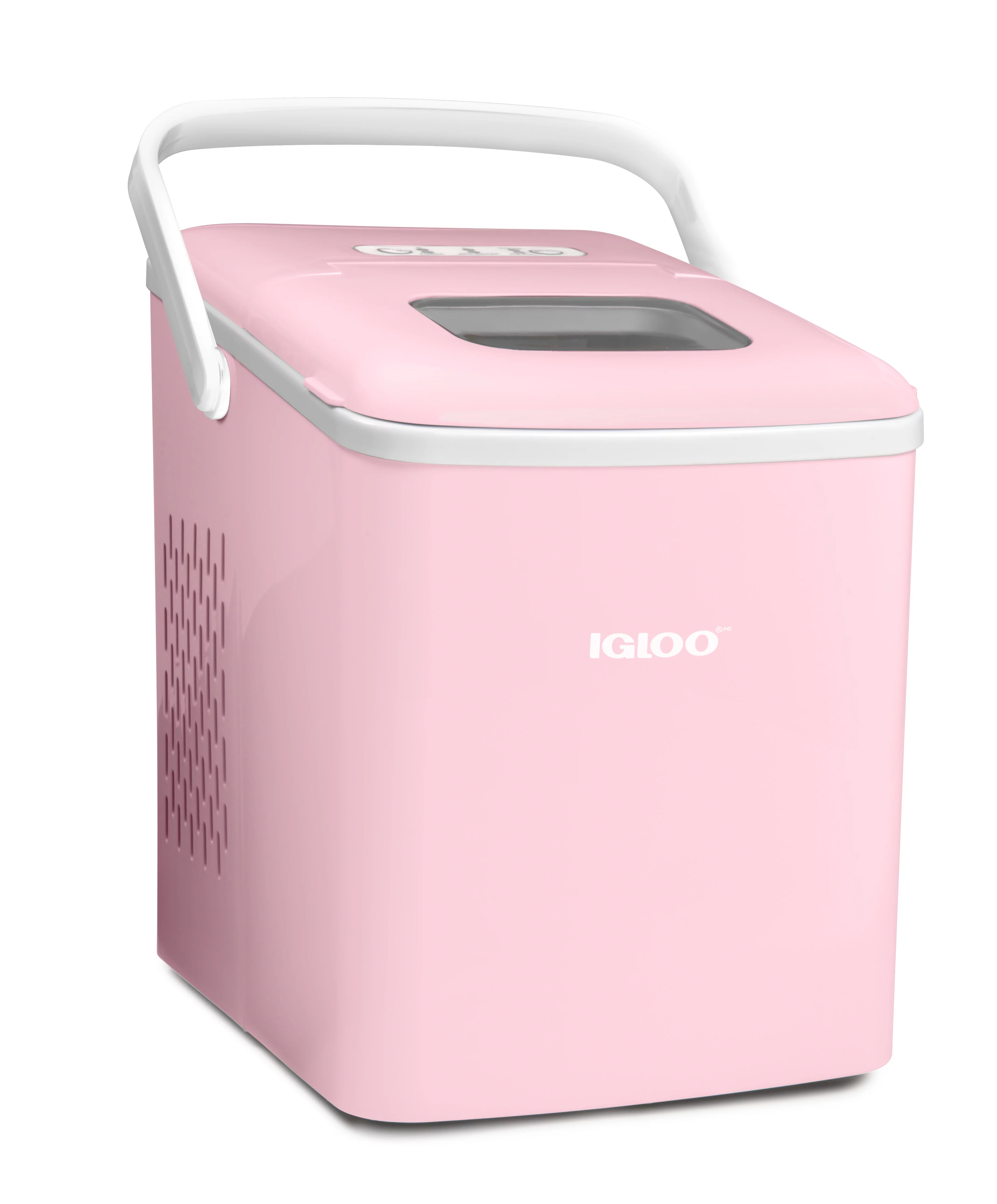 Igloo IGLICEB26HNPK 26-Pound Automatic Self-Cleaning Portable Countertop Ice Maker Machine With Handle, Pink