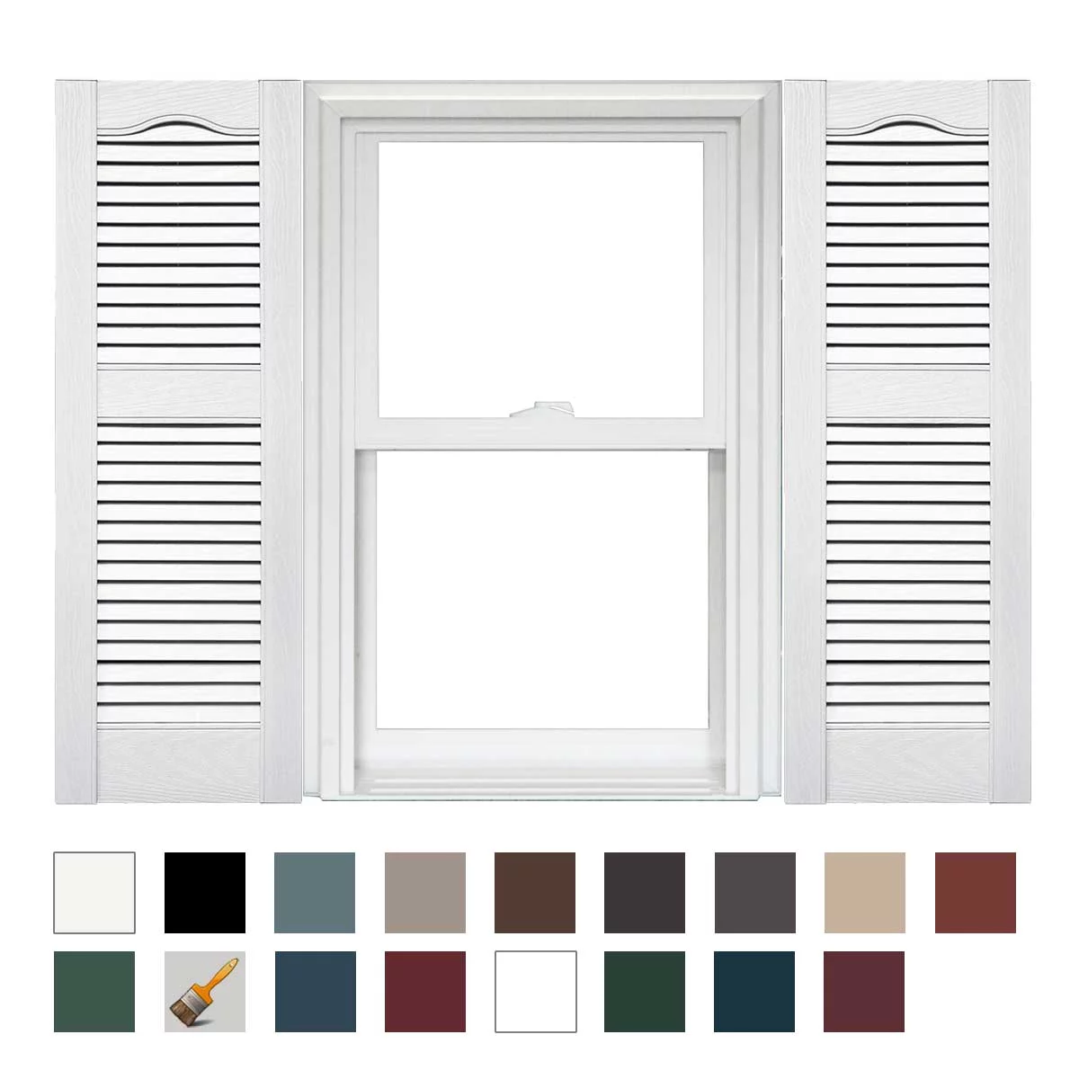 Mid America Open Louver Vinyl Shutters (1 Pair) In Stock Now