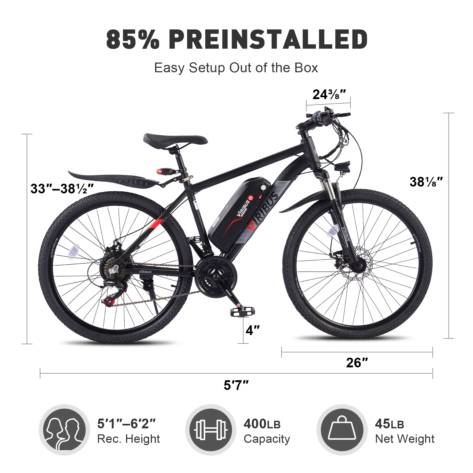 Viribus Electric Mountain Bicycle 26