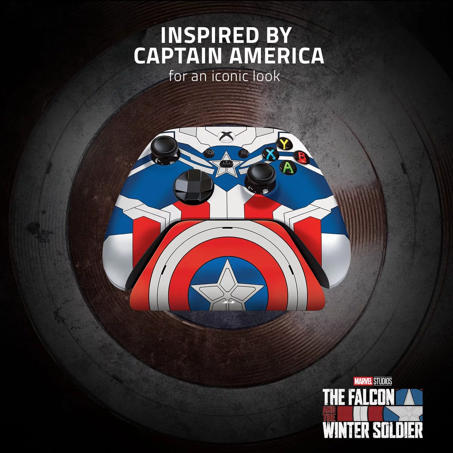 Razer Wireless Xbox Controller and Quick Charging Stand, Captain America Edition - Xbox X|S, One