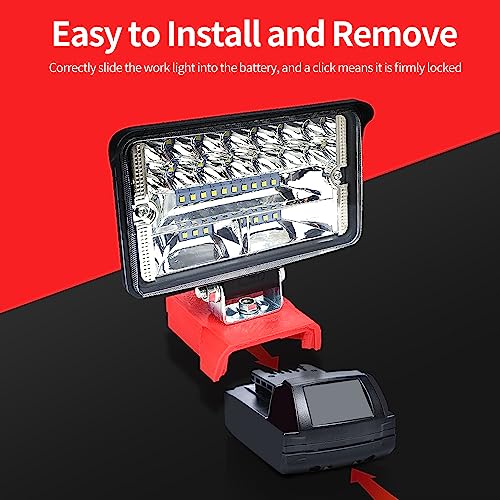 Cordless LED Work Light for Milwaukee 18V Lithium Batteries, 108W 5400LM Adjustable Portable Flood Lights for Job Site Lighting Outdoor Camping Garage Vehicle Lighting【Battery not Included】