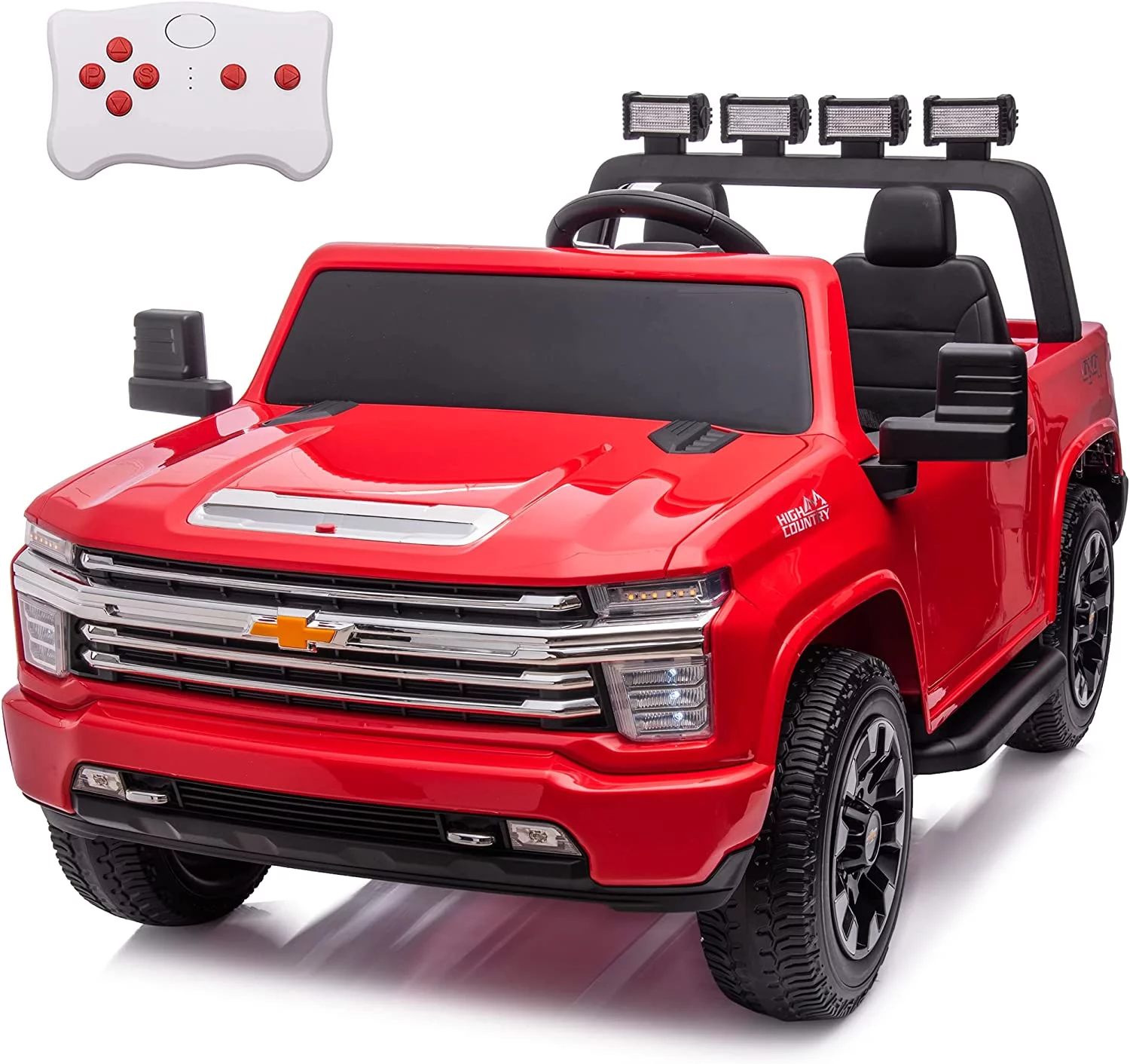 NEWWARE 24V Kids Ride on Car,Licensed Silverado HD 2 Seater Electric Car for Boys Girls,Kids 24V 2 Seater Ride On Car with Remote Control,24V Ride on Truck,Music,ABC,Electric Vehicle,Red