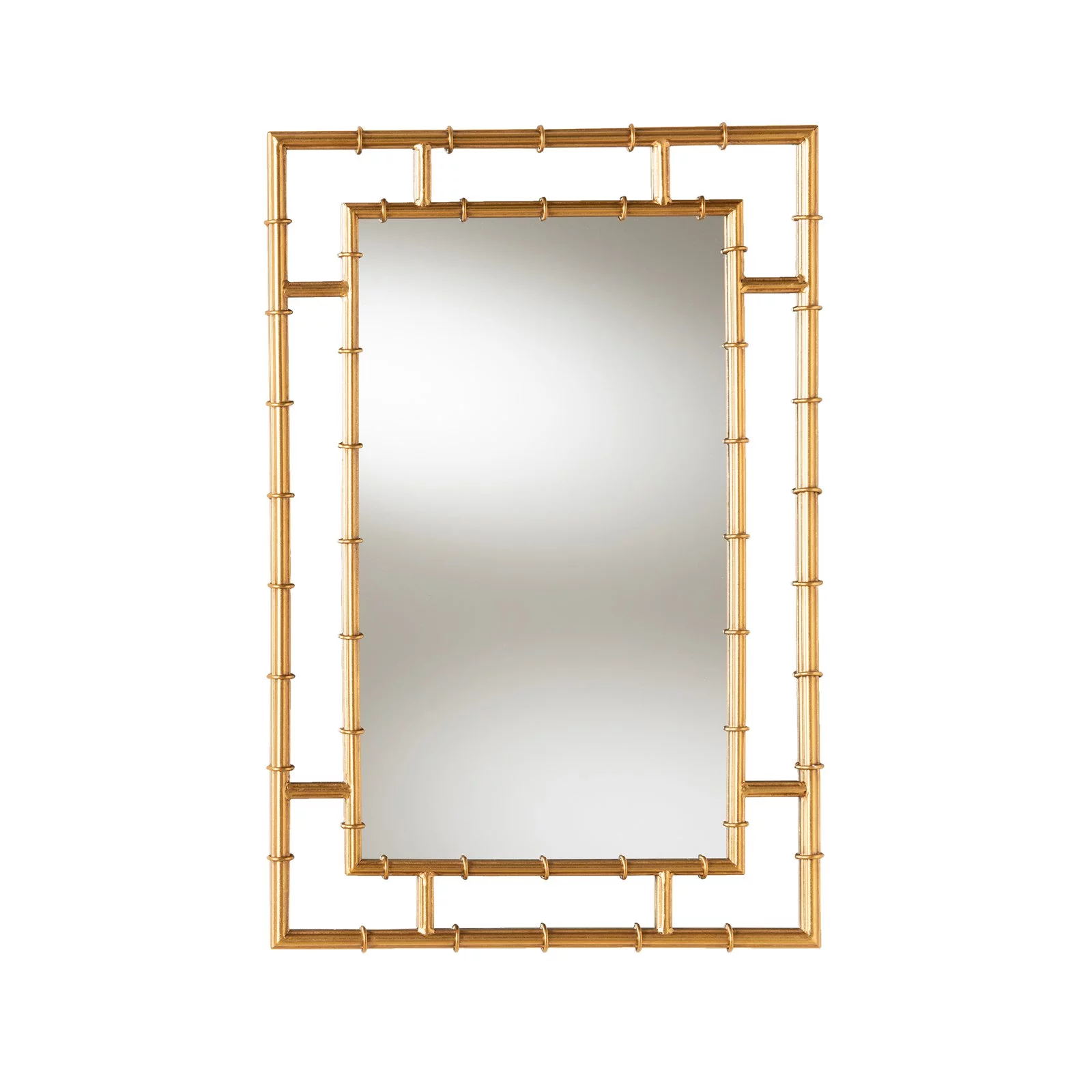 Baxton Studio Adra Modern and Contemporary Gold Finished Bamboo Accent Wall Mirror,Wholesale Interiors