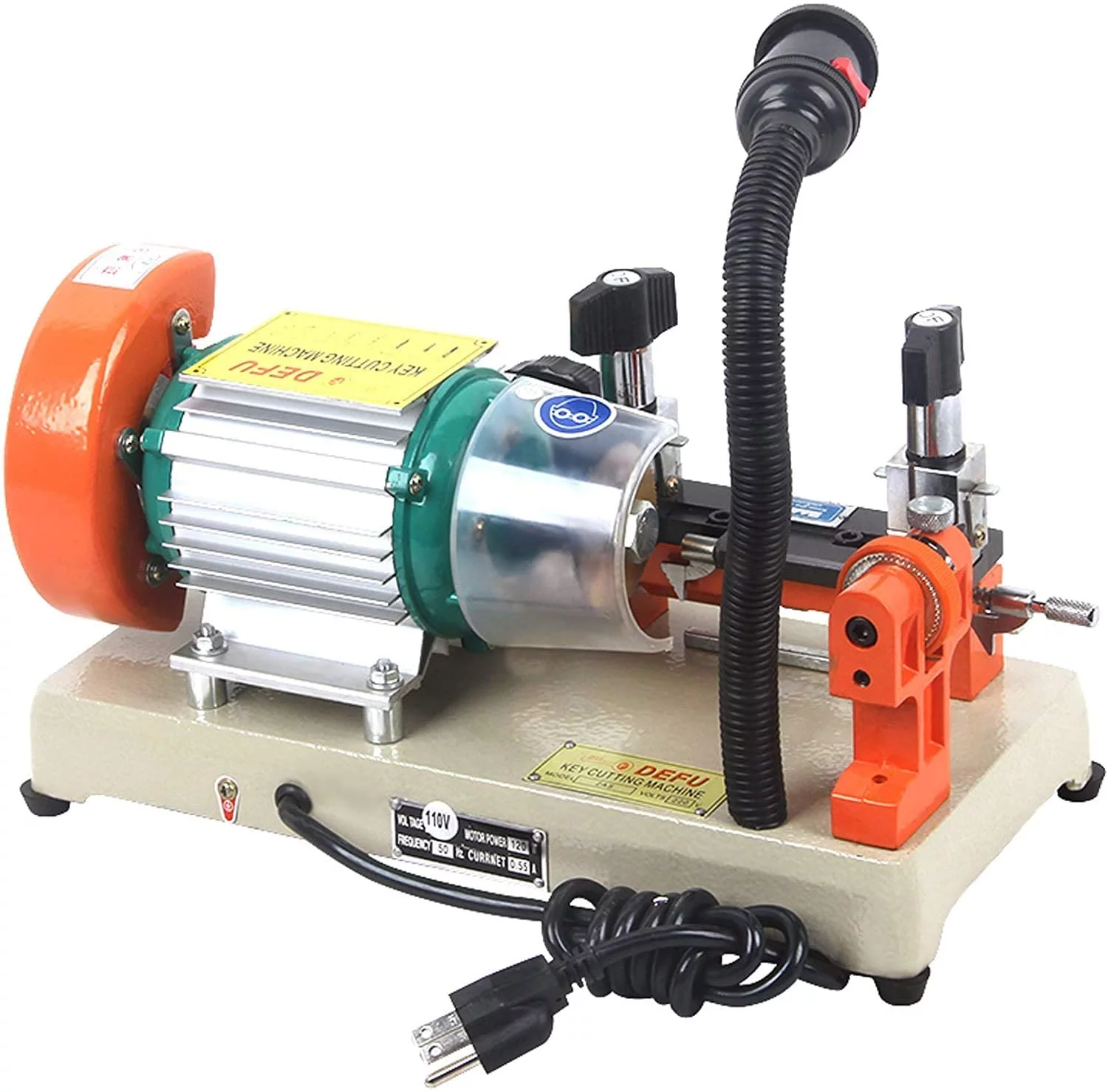 LILYPELLE Key Duplicating Cutter Cutting Machine, Hand-Driven Horizontal Professional Key Copy Machine, Key Cutting Making Machine, 110V, 120W