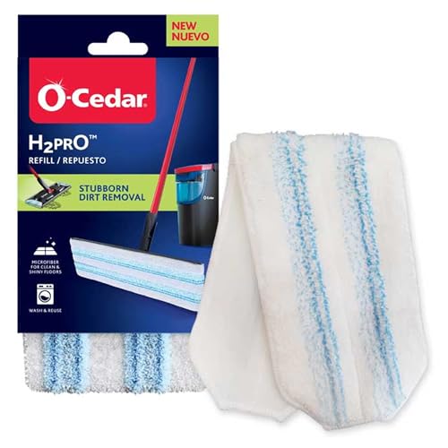 O-Cedar H2prO Mop Pads (Pack of 3) | Machine Washable | Reusable | Microfiber Mop Head Replacements
