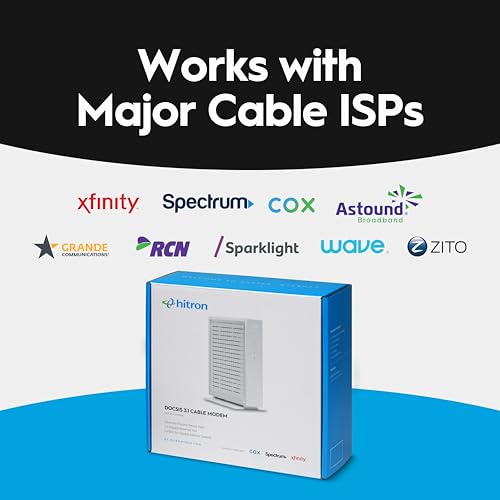 Hitron CODA56 Multi-Gigabit DOCSIS 3.1 Modem | 2.5 Gbps Max Internet Speeds | Certified with Xfinity, Charter Spectrum, Cox | 10x Faster Than DOCSIS 3.0 | 2.5 Gbps Ethernet Cable Modem ONLY