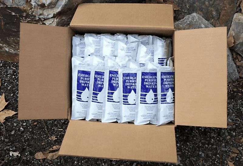 (96) SOS Emergency Purified Drinking Water Packets Survival 48 Day Supply